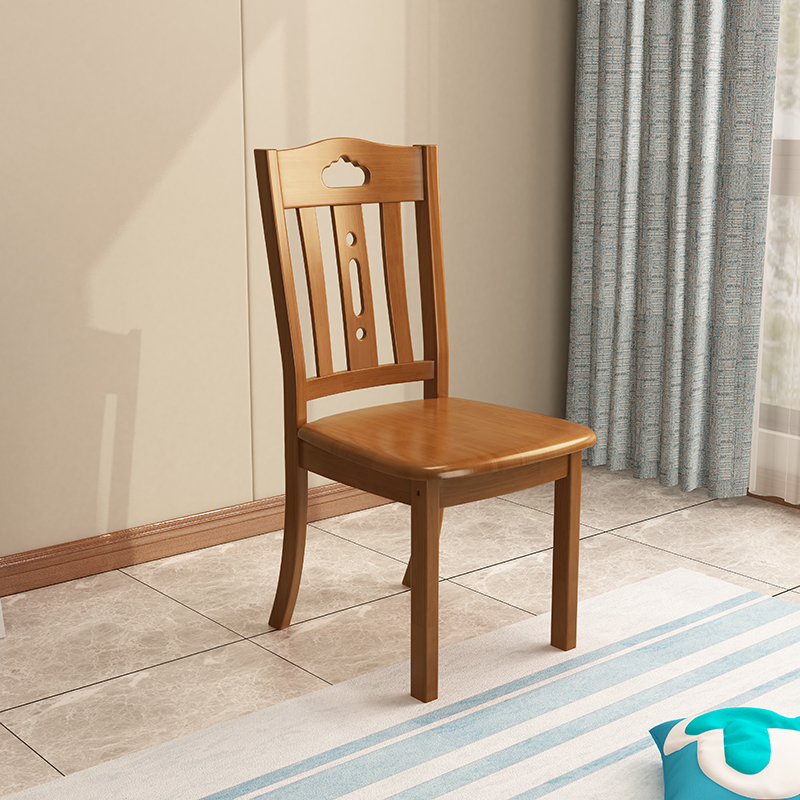 Ghế ăn gỗ rắn đơn giản hiện đại gia dụng ghế bành khách sạn Văn phòng Mạt chược bàn ăn ghế gỗ ghế