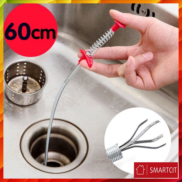 Dây thông tắc cống lò xo đa năng có đầu kẹp gắp rác tiện dụng T3S1