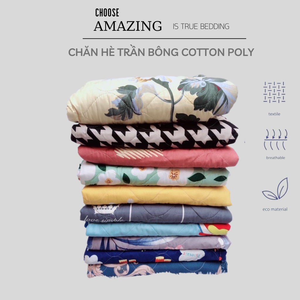 Chăn hè trần bông 3 lớp cotton poly