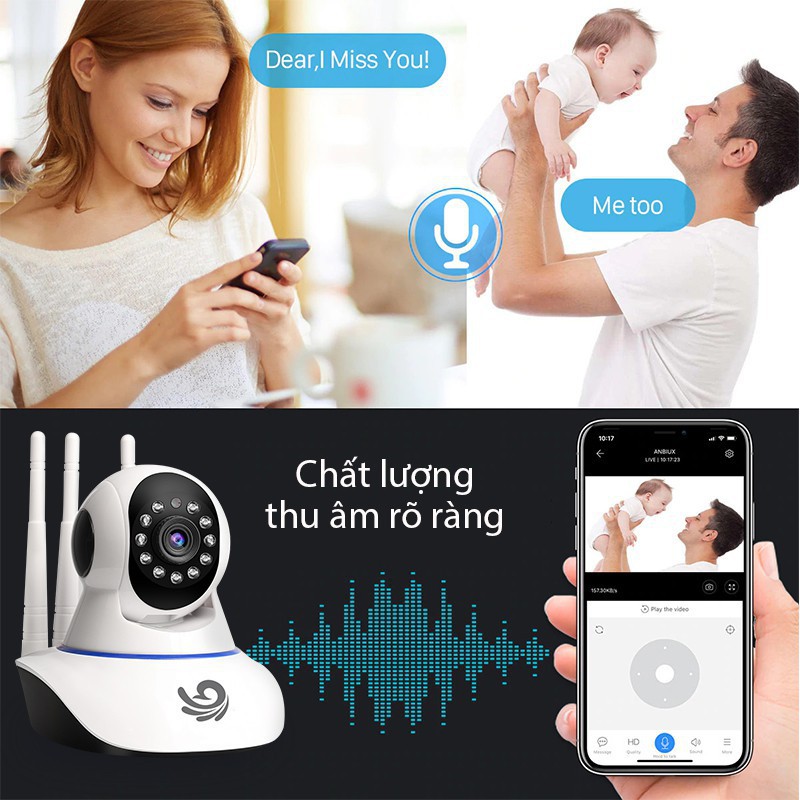 Camera WiFi 3 Râu ONVIZCAM V3 1080P 2MP - Carecam An Ninh Trong Nhà  -Xoay Theo Chuyển Động | BigBuy360 - bigbuy360.vn