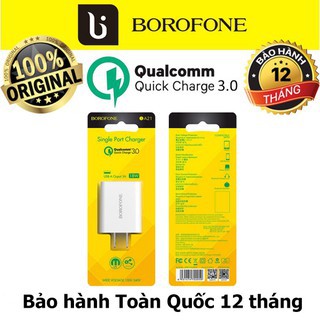 Chính Hãng cốc sạc nhanh QC 3.0 Borofone BA21 BH 1 đổi 1