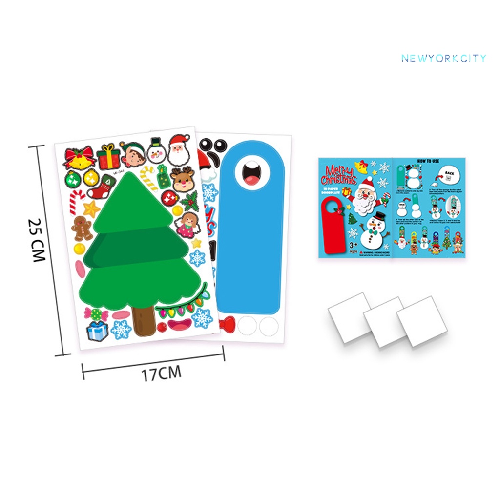 1 Bộ Nhãn Dán Hiệu Ứng 3D Hình Ông Già Noel Trang Trí Cửa Dịp Giáng Sinh