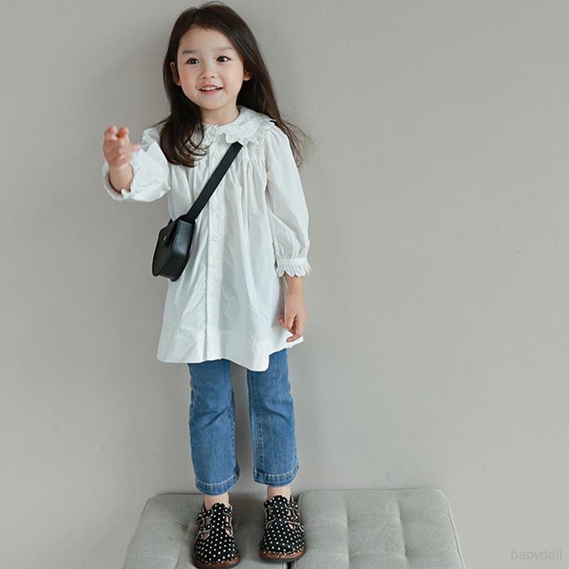 Quần Dài Lưng Thun Ống Loe Màu Trơn Thời Trang Cho Bé Gái