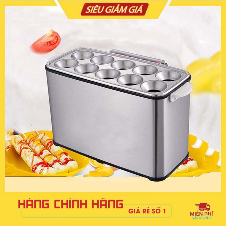 Máy làm trứng cuộn 10 ống dùng điện