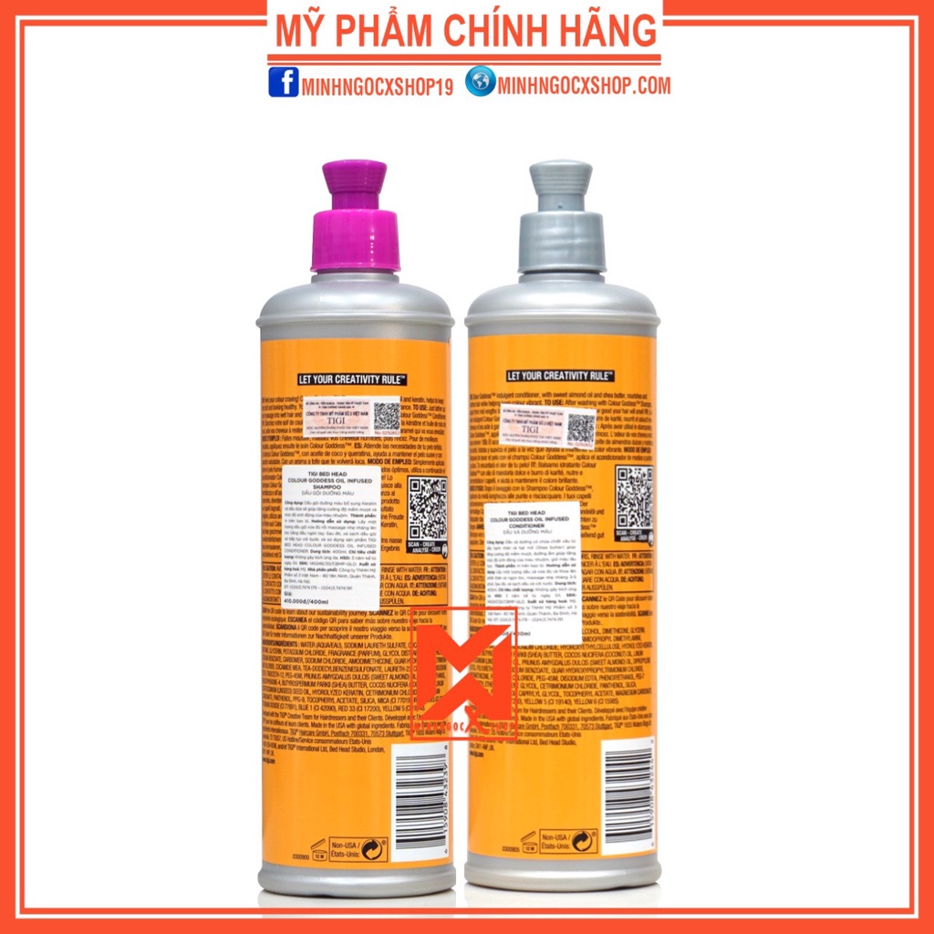 Dầu gội xả cho tóc nhuộm TIGI COLOUR GODDESS 400ml chính hãng