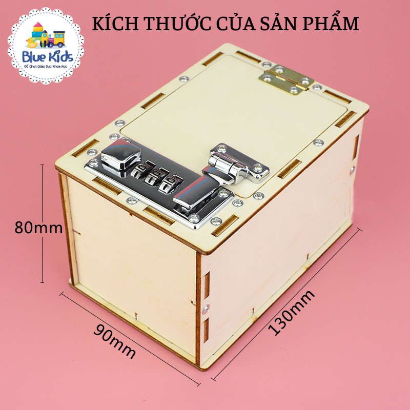 Đồ chơi khoa học STEAM tự làm két sắt tiết kiệm bằng gỗ, kích thích sáng tạo và phát triển trí tuệ