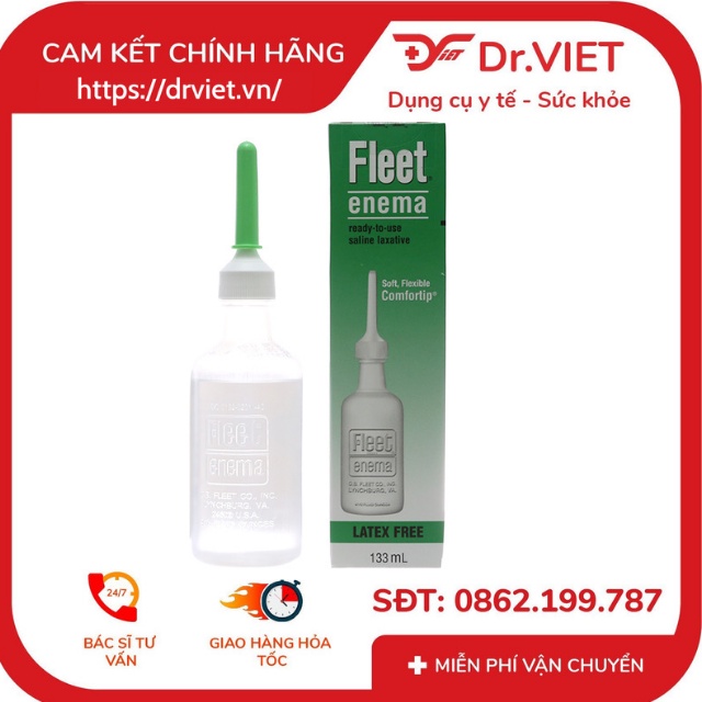 Dung dịch bơm Fleet Enema chai 133ml - Dung dịch hạn chế bệnh táo bón không thường xuyên, làm sạch ruột