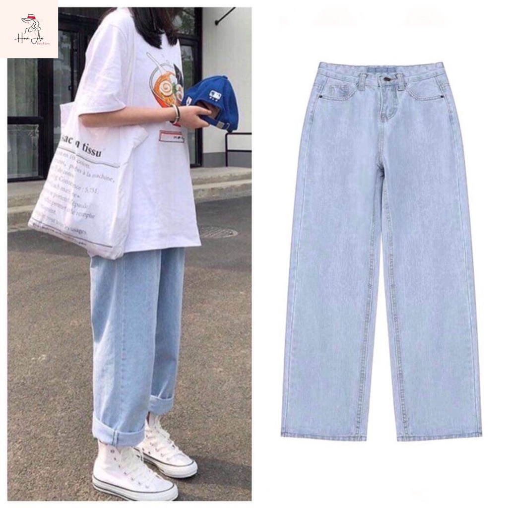 Quần Jean Ống Rộng Nữ Lưng Cao Bigsize Hack Dáng Cap Cấp,Quần Bò Nữ Ống Rộng Cực Hót