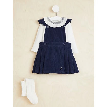Set váy yếm xanh bé gái Geo UK chính hãng săn sale Size 12-18M