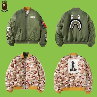 [ODER + FREESHIP] Áo khoác Bape 2 mặt mua 1 được 2 áo luôn, Bomber Jacket Bape, Oder 15 ngày hàng về Bape VN..