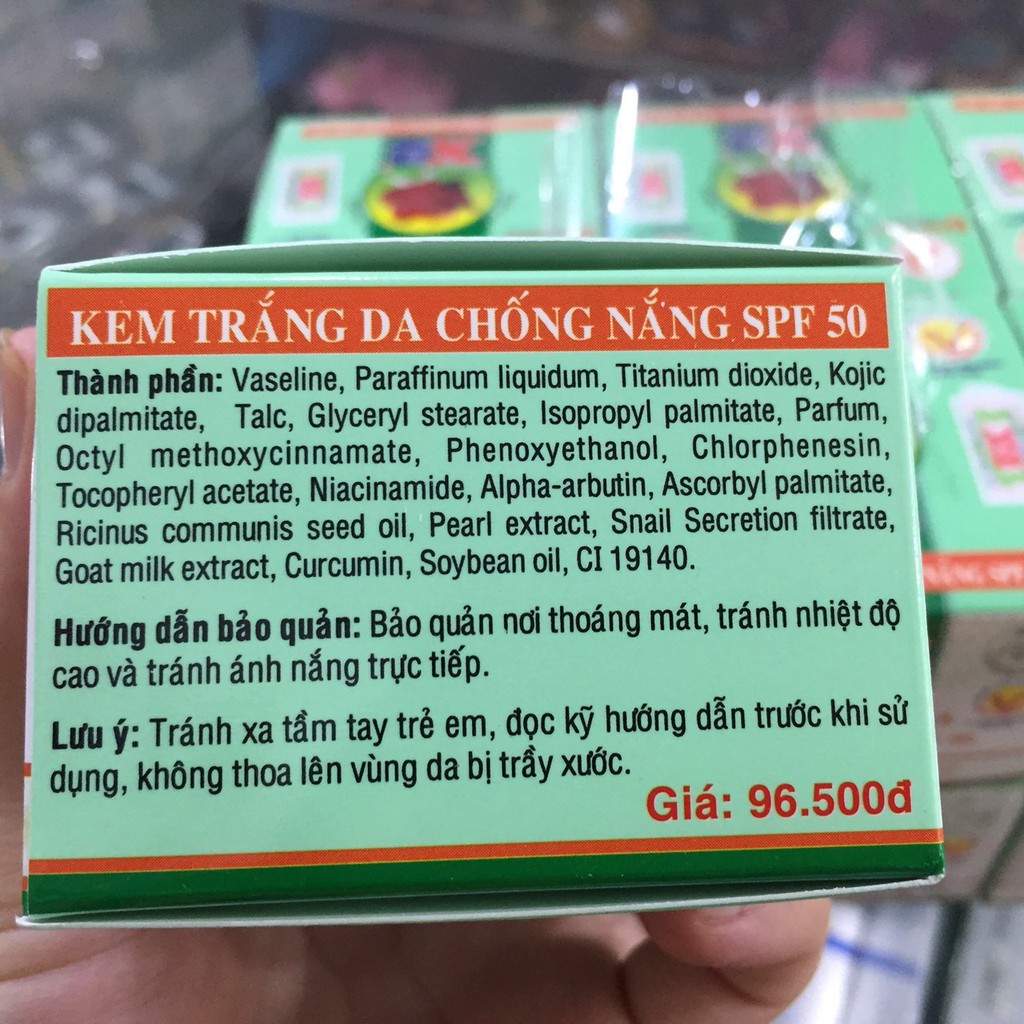 Kem X2 trắng da chống nắng spf 50 giá bao bì 96.5k