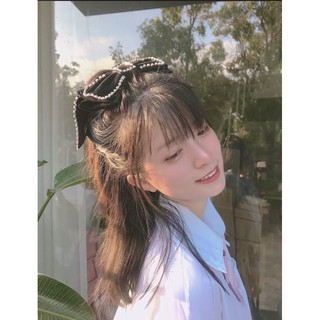 kẹp tóc nơ nhung đính đá