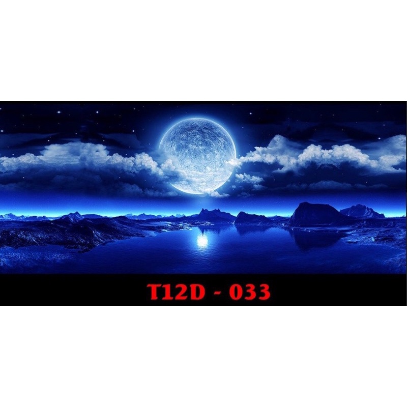 Tranh 3D hồ cá thuỷ sinh, bán cạn - Chủ đề Ánh Trăng