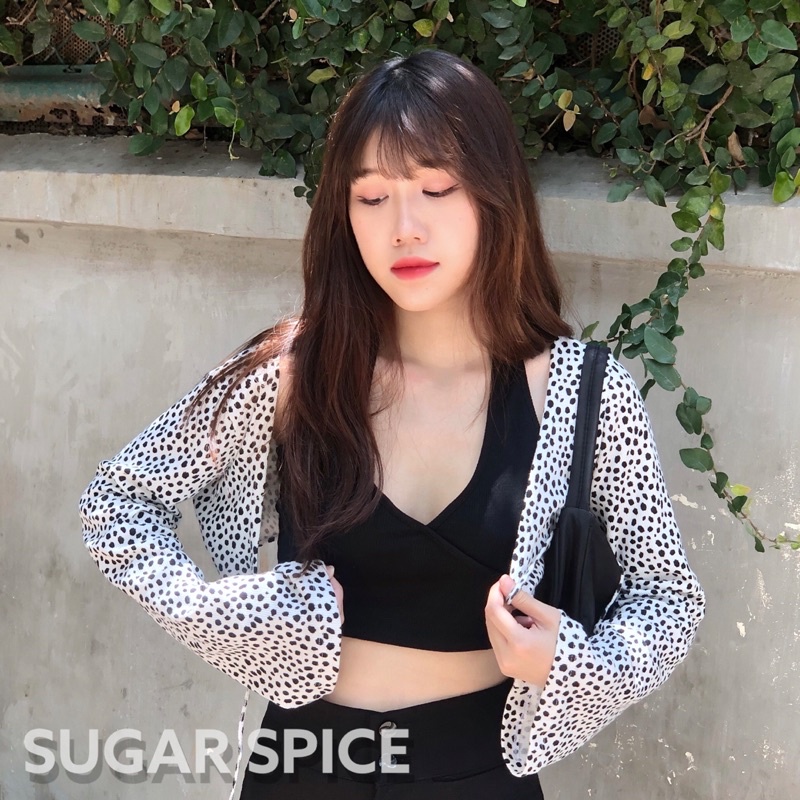 Áo Yếm Croptop Hai Dây Chất Vải Thun Gân SUGARSPICE - Cake Top