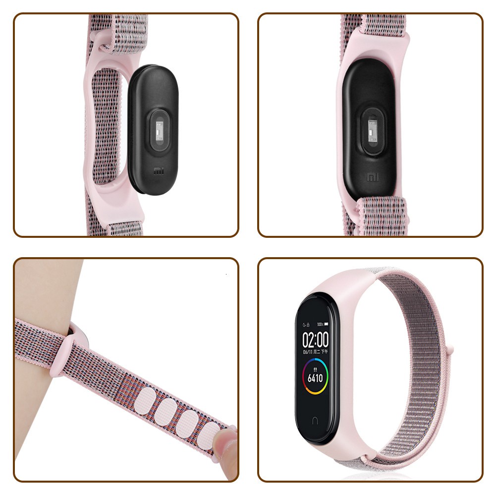 Dây đeo nylon + kính lực bảo vệ màn hình jansin cho xiaomi mi band 7 smart band mi band 7