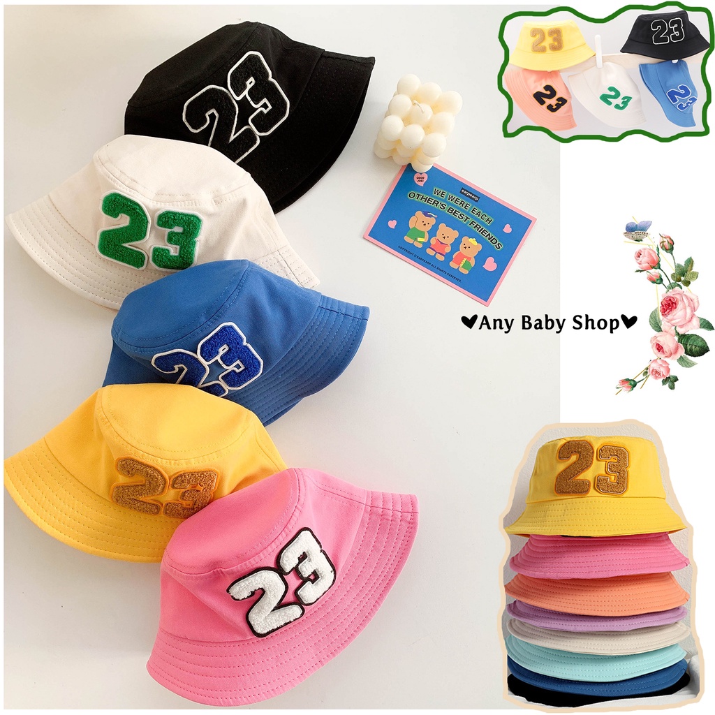 Mũ nón Bucket rộng vành thời trang số 23 cho bé trai và bé gái 8 màu siêu cute hột me  -có dây nón   ❣❣