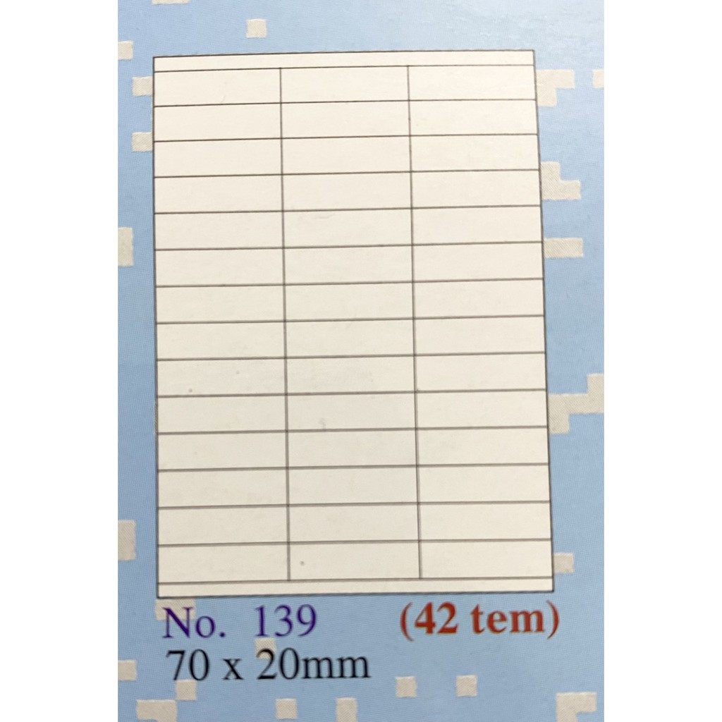 Decal in tem tomy 139 ( 100tờ / hộp)
