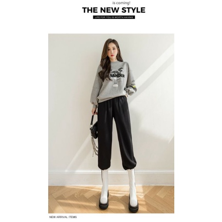 0Quần Boom Tăm PEONYB Nữ [FREESHIP]  Jogger thun ống bo, sweater nỉ đẹp màu ĐEN | TRẮNG | XÁM Ulzzang  có video