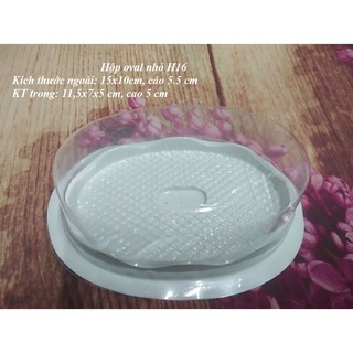 BỘ 50 HỘP NHỰA ĐỰNG BÁNH HÌNH OVAL H16, KÍCH THƯỚC 11.5 CM X 7.5 CM X 5CM