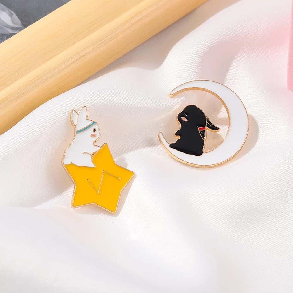 Trâm Cài Áo Hình Mặt Trăng Ngôi Sao Hoạt Hình Phong Cách Nhật Bản