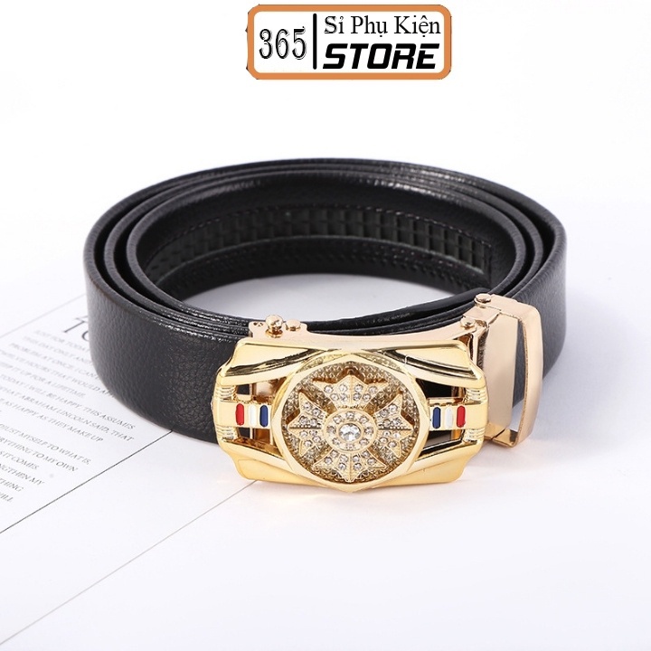 Thắt lưng nam mặt xoay 360 dây thắt lưng nam cao cấp thời trang dây nịt da khóa tự động SPK365