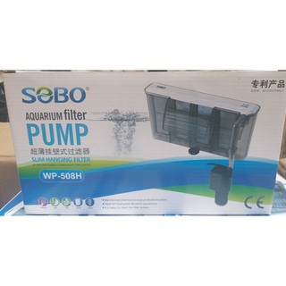 Máy lọc thác treo dạng mỏng sobo wp-508h công suất 6.8w 4 ngăn lọc dành cho hồ cá, hồ thủy sinh nhỏ