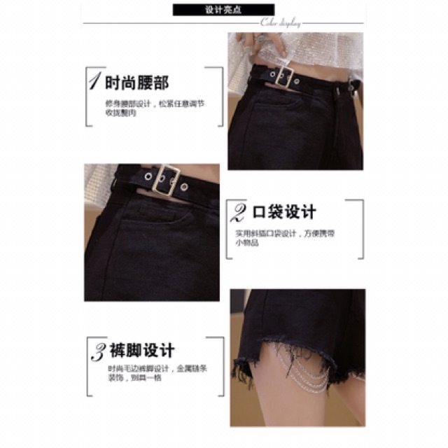 [ Mã FAMAYWA giảm 10K đơn 50K] Quần short kaki lưng cao phối dây xích cá tính | BigBuy360 - bigbuy360.vn