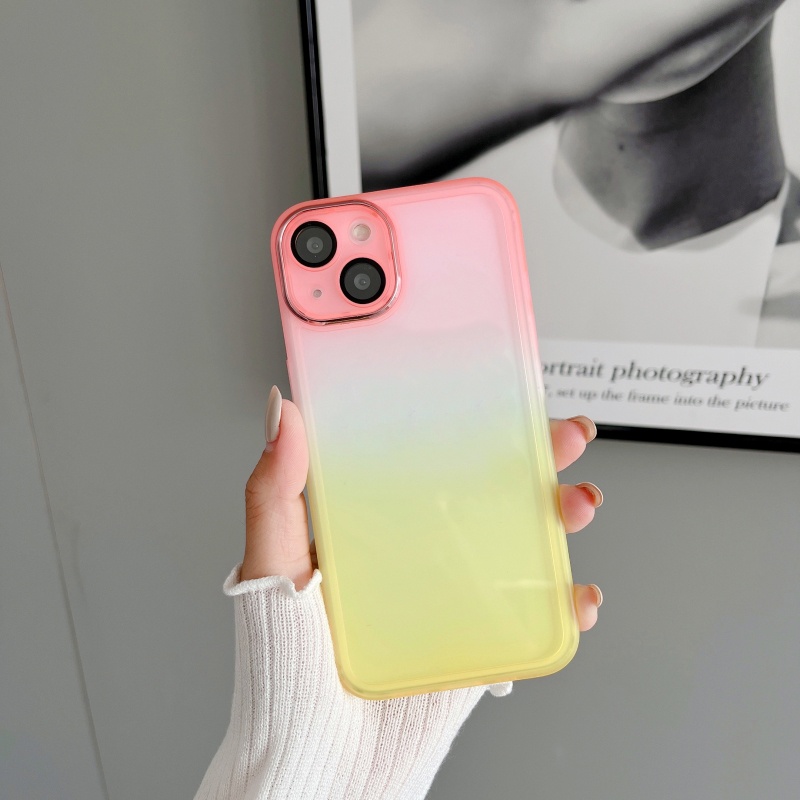 Ốp Điện Thoại Dẻo Màu Gradient Thời Trang Chống Rơi Cho iPhone 14 13 12 11 Pro Max XS XR X 8 7 Plus