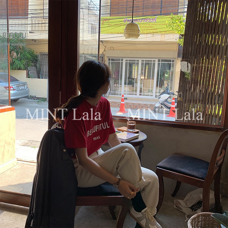 Áo Pull Nữ Rộng Chất Thun Màu Trắng Và Đỏ Đẹp