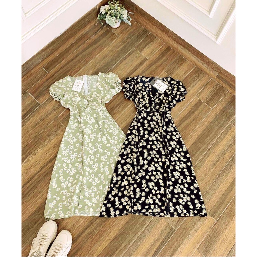 Đầm maxi cúc họa mi xẻ tà duyên dáng | BigBuy360 - bigbuy360.vn