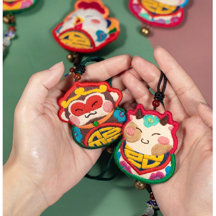 DIY Bộ KIT túi Thơm Thêu tay thủ công 12 CON GIÁP Tự Làm BÌNH AN - DIY Gói vật liệu TỰ LÀM MAY MẮN - ZEN Handmade