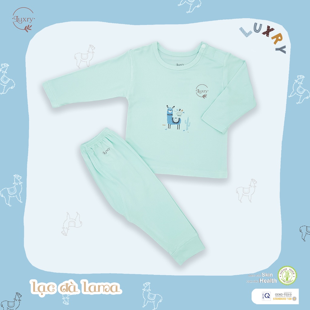 Bộ quần áo dài cài vai LAMA thương hiệu Luxry đáng yêu cho bé trai, bé gái