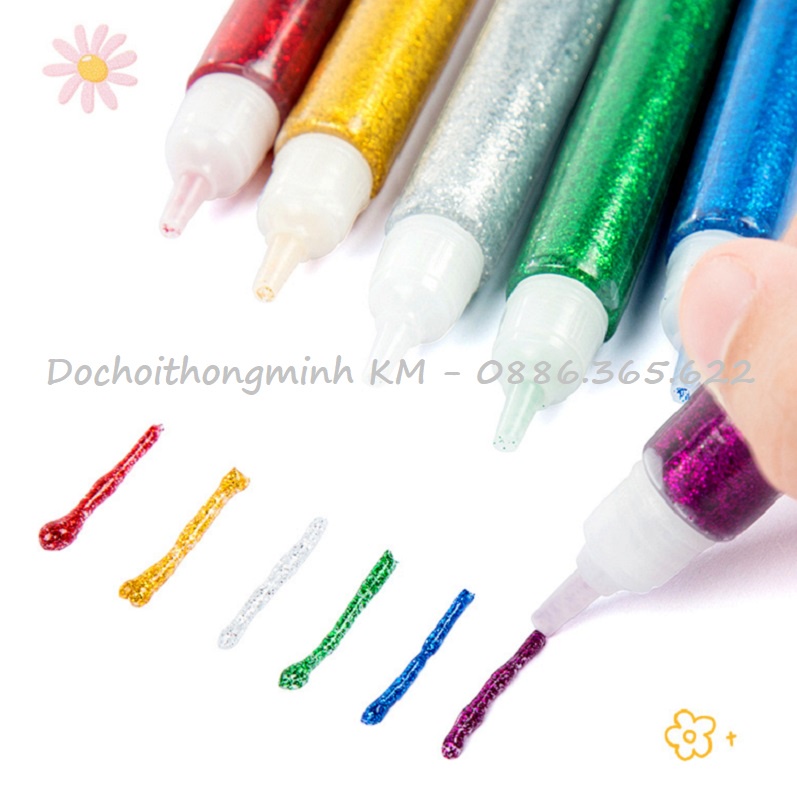 Bút nhũ, Keo long lanh trang trí thiệp Glitter glue