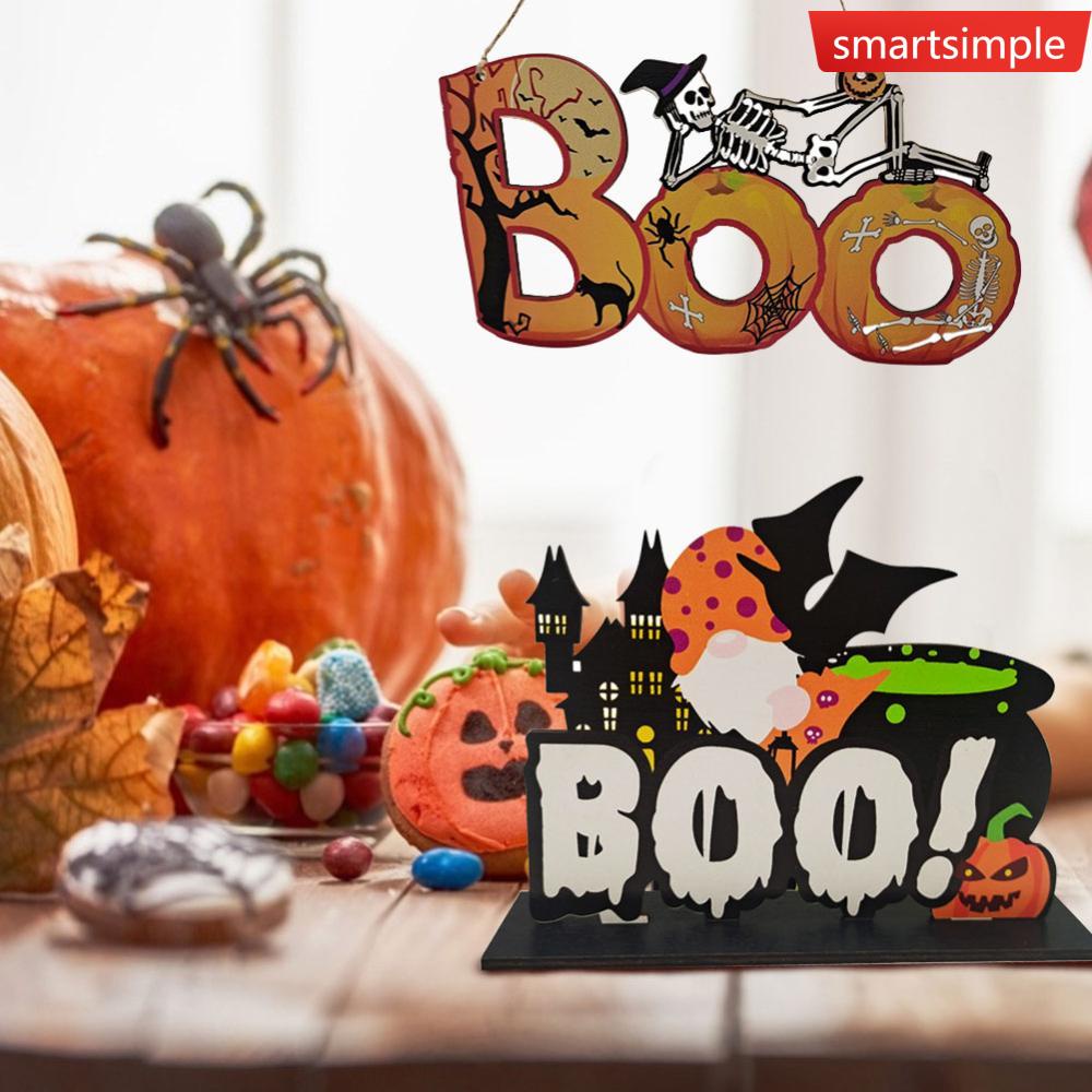 Phụ Kiện Treo Trang Trí Bằng Gỗ Chủ Đề Halloween N1V7