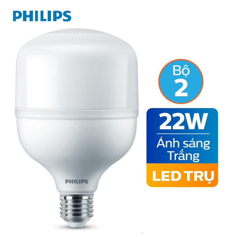 Bộ 2 Bóng đèn Philips LED TForce  22W HB E27- Ánh sáng trắng/ Ánh sáng vàng