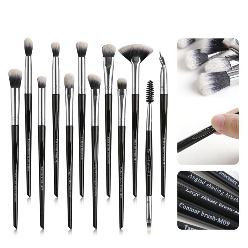 [Hàng mới về] Bộ 12 cọ trang điểm mắt/lông mày chuyên nghiệp