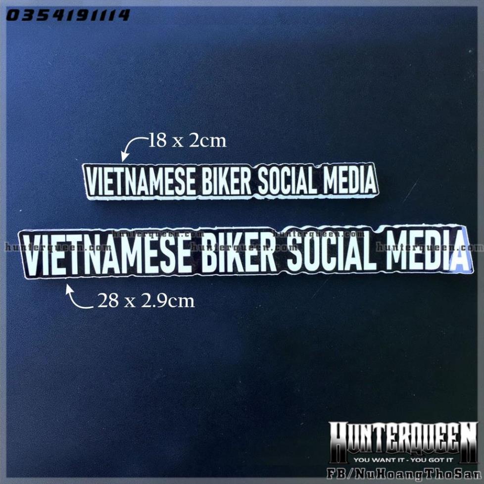 Tem Vietnamese Biker Social Media. Decal cao cấp chống nước, không bay màu HOT