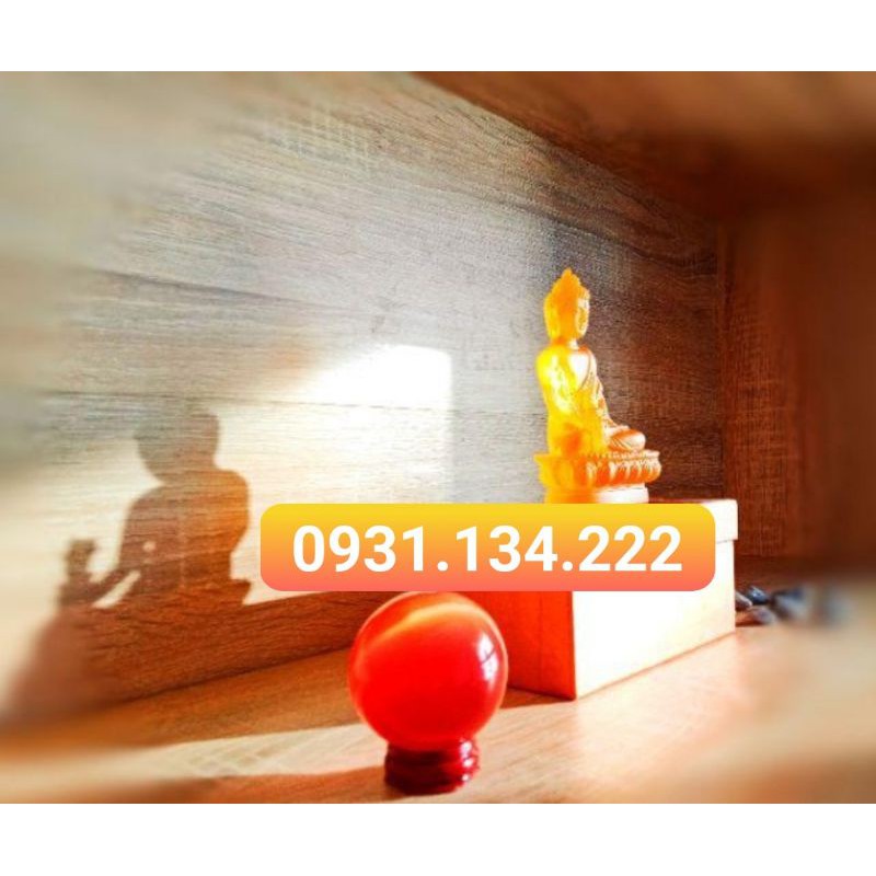 Tượng phật ô tô tượng phật dược sư màu cam cao 12cm