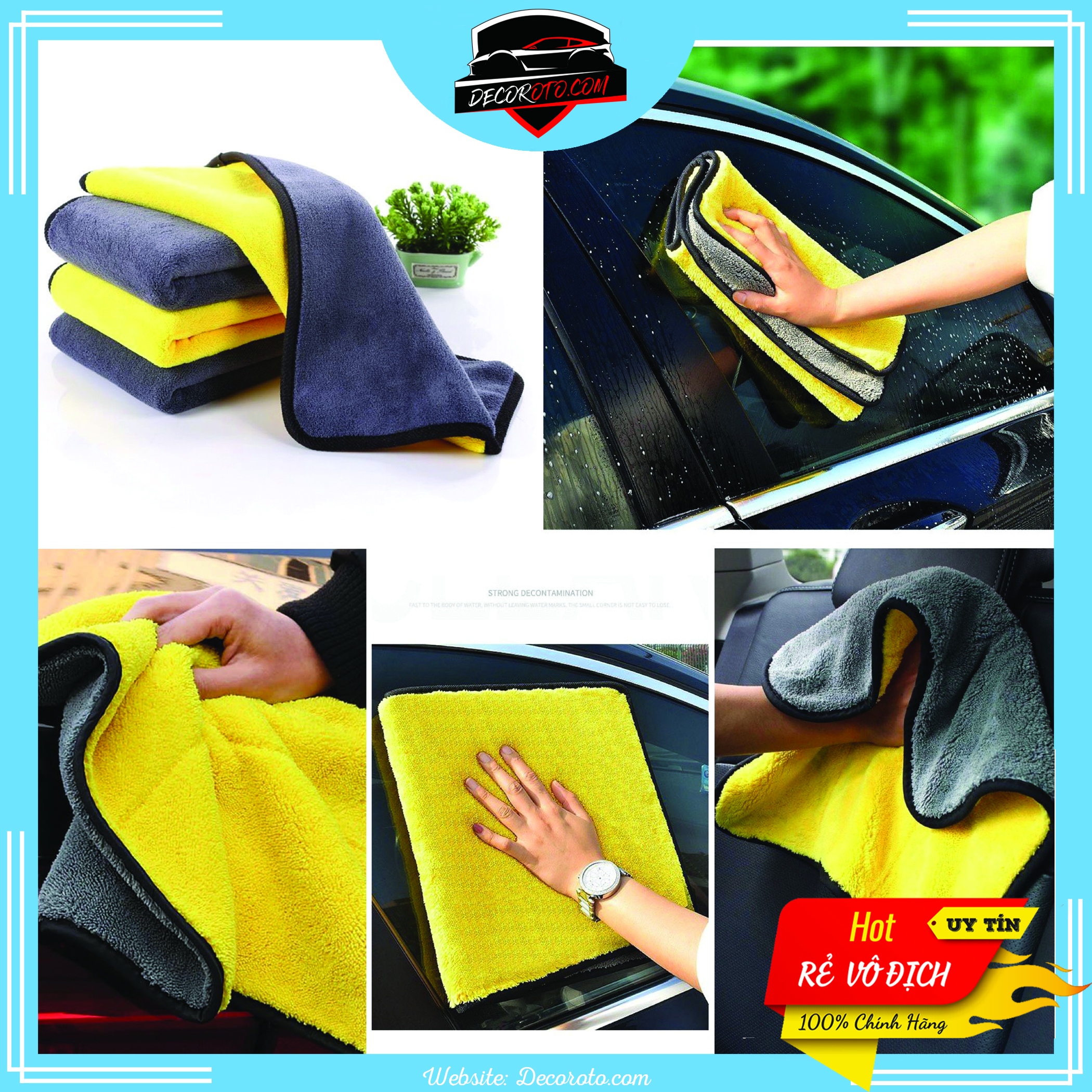 KHĂN LAU XE Ô TÔ, KHĂN LAU XE HƠI MICROFIBER MỀM MỊN THẤM HÚT NƯỚC TỐT CHUYÊN DỤNG ĐỦ MÀU.