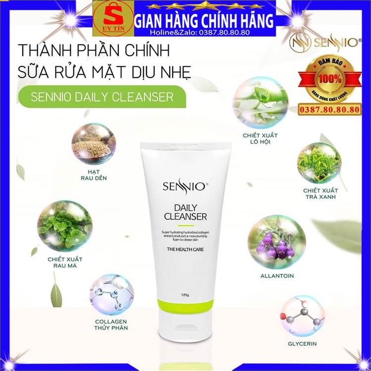 Sữa rửa mặt rau củ quả trắng da ngừa mụn sủi bọt thải độc cho da dầu mụn nhờn khô nhạy cảm chính hãng Sennio hàn quốcSRM