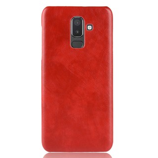 For Samsung Galaxy J8 2018 Case Business PU Leather Hard PC Plastic Back Cover