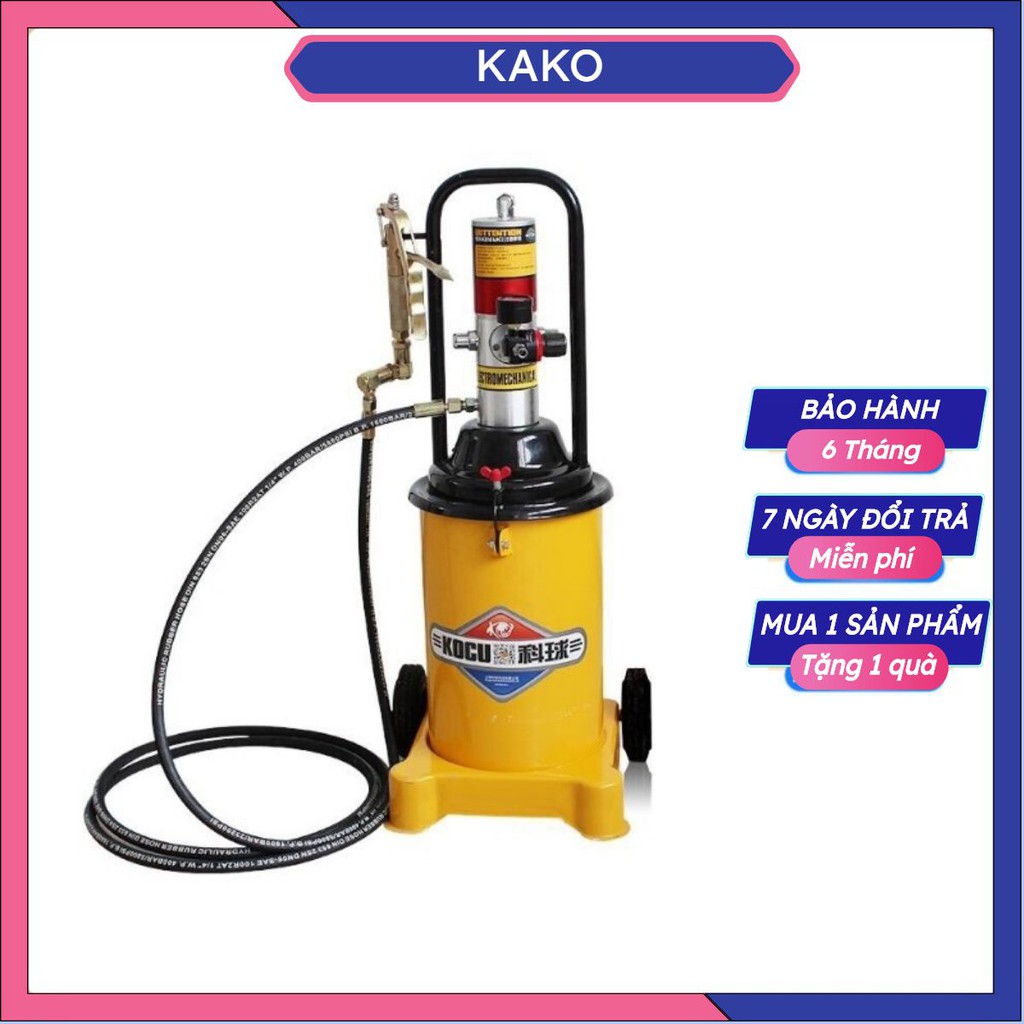 Máy bơm mỡ khí nén  bơm mỡ hơi kuco gz-8 , dung tích 12 lít, tặng bộ gioong zin sơ