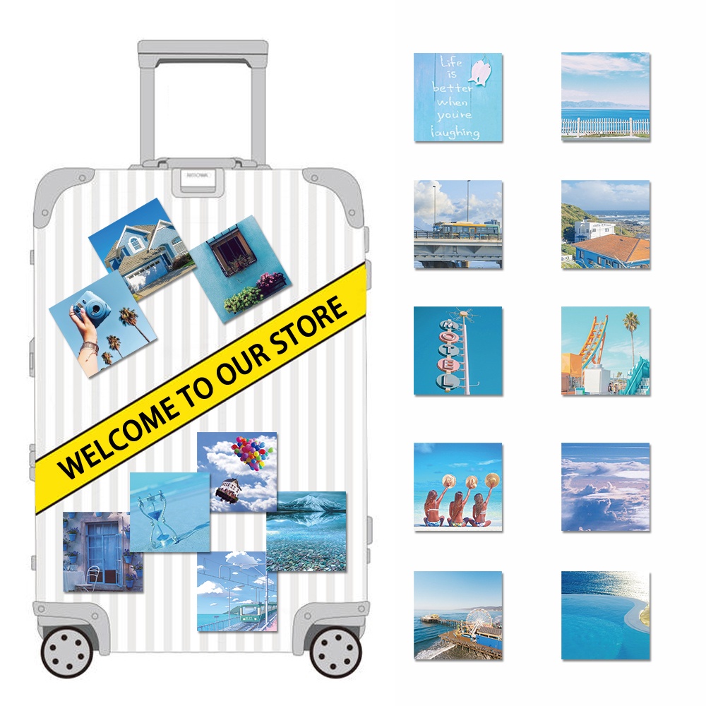 62 miếng dán trang trí sổ tay chống thấm nước hình phong cảnh xinh xắn