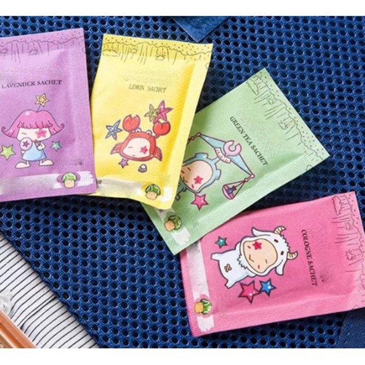 Túi thơm mini 12 cung hoàng đạo thảo mộc tự nhiên để vali balo du lịch