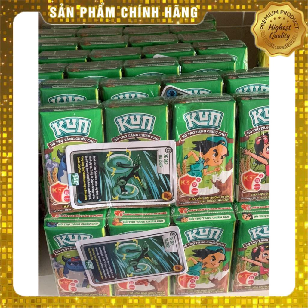 Lốc 4 hộp 110ml sữa Kun socola/kem dâu/nho/cam/trái cây/có đường