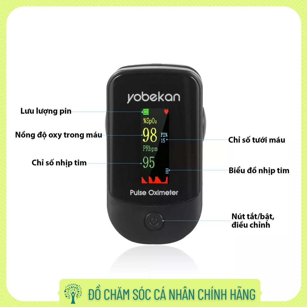 Máy đo SPO2, Máy đo nồng độ oxy trong máu và nhịp tim Pulse oximeter (KHÔNG kèm pin)