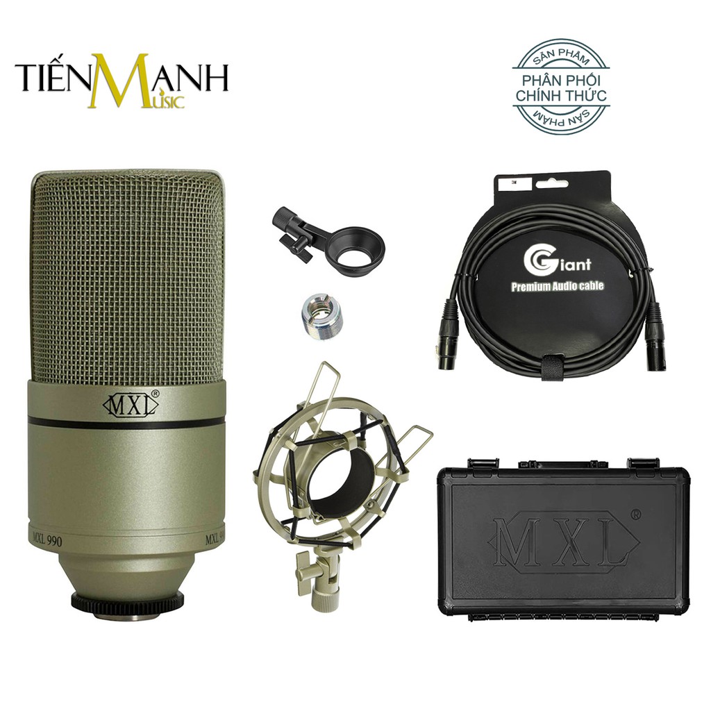 [Tặng Cable, Chính Hãng] MXL 990 Mic Condenser Thu Âm Phòng Studio, Micro Biểu Diễn Microphone Cardioid MXL990