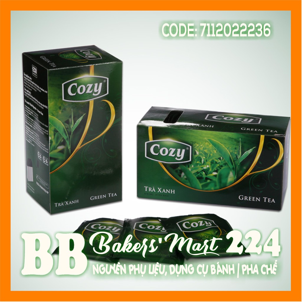 Trà XANH túi lọc hiệu COZY - Hộp 25 gói x 2gr