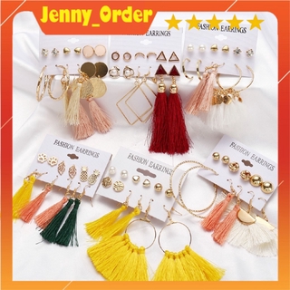 Set khuyên tai boho thổ cẩm