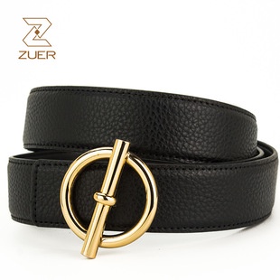 Thắt lưng da bò hình có khóa chữ H kiểu dáng thanh lịch ZUER zur